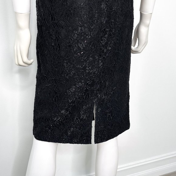 Theia Strapless Shimmer Lace Sweetheart Neckline Mini Dress in Black Size 4 - Picture 12 of 14